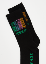 Afends Unisex Studio - Organic Crew Socks - Black - Afends unisex studio   organic crew socks   black   sustainable clothing   streetwear