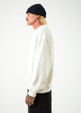 Afends Unisex Studio - Unisex Organic Crew Neck Jumper - Off White - Afends unisex studio   unisex organic crew neck jumper   off white   sustainable clothing   streetwear