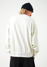 Afends Unisex Studio - Unisex Organic Crew Neck Jumper - Off White - Afends unisex studio   unisex organic crew neck jumper   off white   sustainable clothing   streetwear