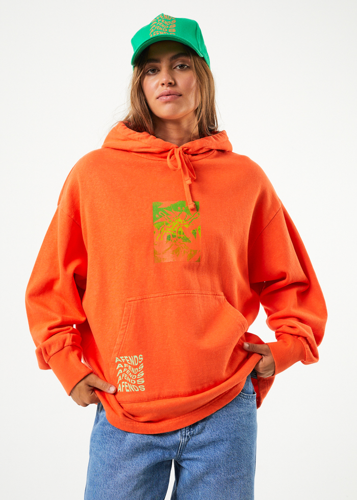 Afends Unisex Sleepy Hollow - Unisex Hemp Graphic Hoodie - Orange - Sustainable Clothing - Streetwear