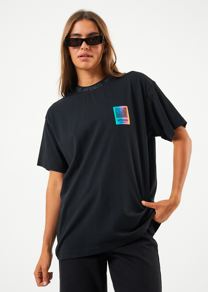 Afends Unisex Studio - Unisex Organic Boxy T-Shirt - Black - Sustainable Clothing - Streetwear