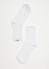 Afends Unisex The Essential - Hemp Ribbed Crew Socks - White - Afends unisex the essential   hemp ribbed crew socks   white   sustainable clothing   streetwear