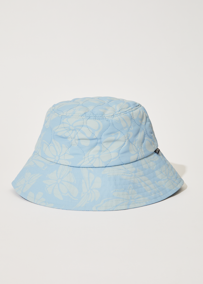 Afends Unisex Underworld - Recycled Puffer Bucket Hat - Powder Blue - Sustainable Clothing - Streetwear