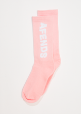 Afends Unisex Vortex - Recycled Crew Socks - Powder Pink - Afends unisex vortex   recycled crew socks   powder pink   sustainable clothing   streetwear
