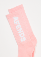 Afends Unisex Vortex - Recycled Crew Socks - Powder Pink - Afends unisex vortex   recycled crew socks   powder pink   sustainable clothing   streetwear