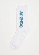 Afends Unisex Vortex - Recycled Crew Socks - White - Afends unisex vortex   recycled crew socks   white   sustainable clothing   streetwear