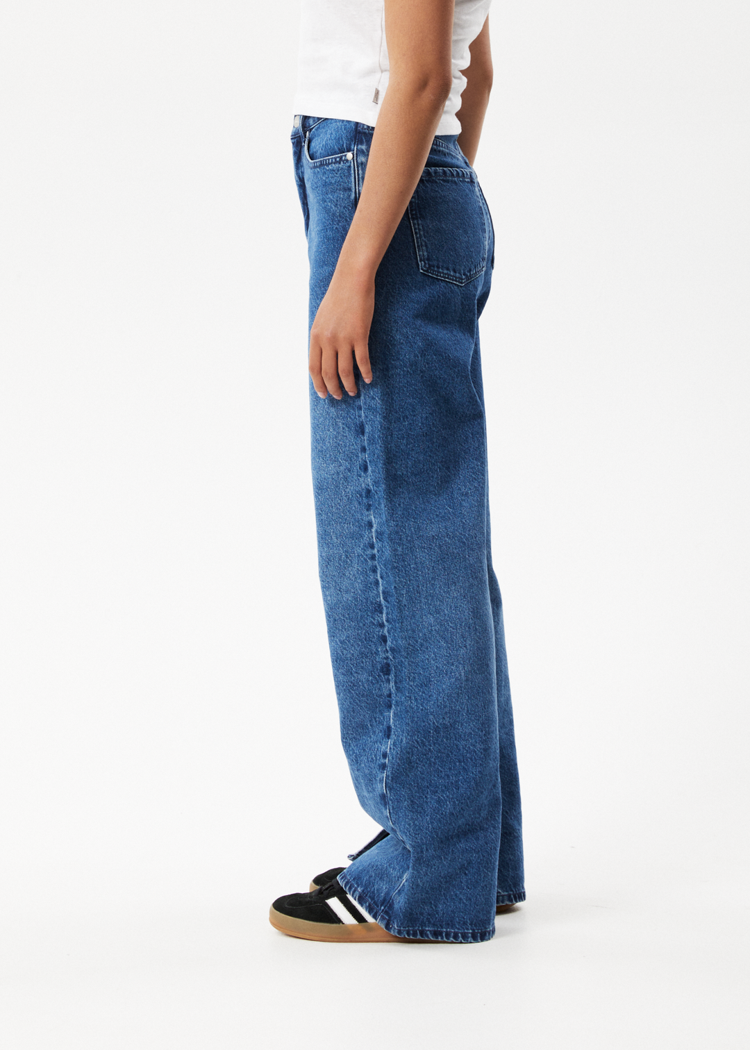 Afends Womens Bella - Hemp Denim Baggy Jeans - Authentic Blue - Sustainable Clothing - Streetwear