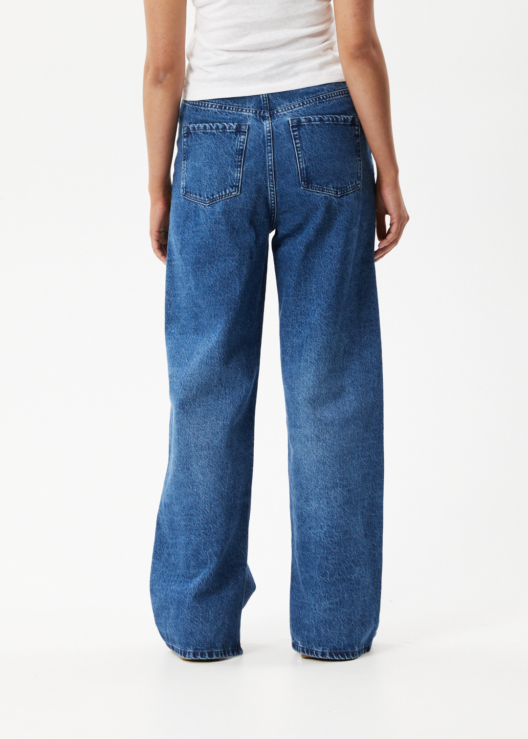 Afends Womens Bella - Hemp Denim Baggy Jeans - Authentic Blue - Sustainable Clothing - Streetwear