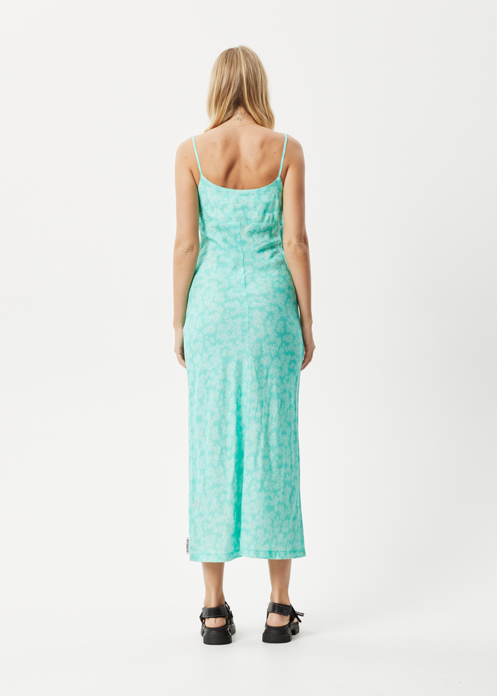 Afends Womens Benny - Hemp Maxi Dress - Jade Daisy - Sustainable Clothing - Streetwear