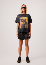 Afends Womens Boulevard - Recycled Oversized Graphic T-Shirt - Worn Black - Afends womens boulevard   recycled oversized graphic t shirt   worn black   sustainable clothing   streetwear
