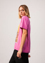Afends Womens Boulevard - Recycled Oversized Graphic T-Shirt - Worn Bubblegum - Afends womens boulevard   recycled oversized graphic t shirt   worn bubblegum   sustainable clothing   streetwear