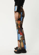 Afends Womens Boulevard - Recycled Sheer Flared Pants - Multi - Afends womens boulevard   recycled sheer flared pants   multi   sustainable clothing   streetwear