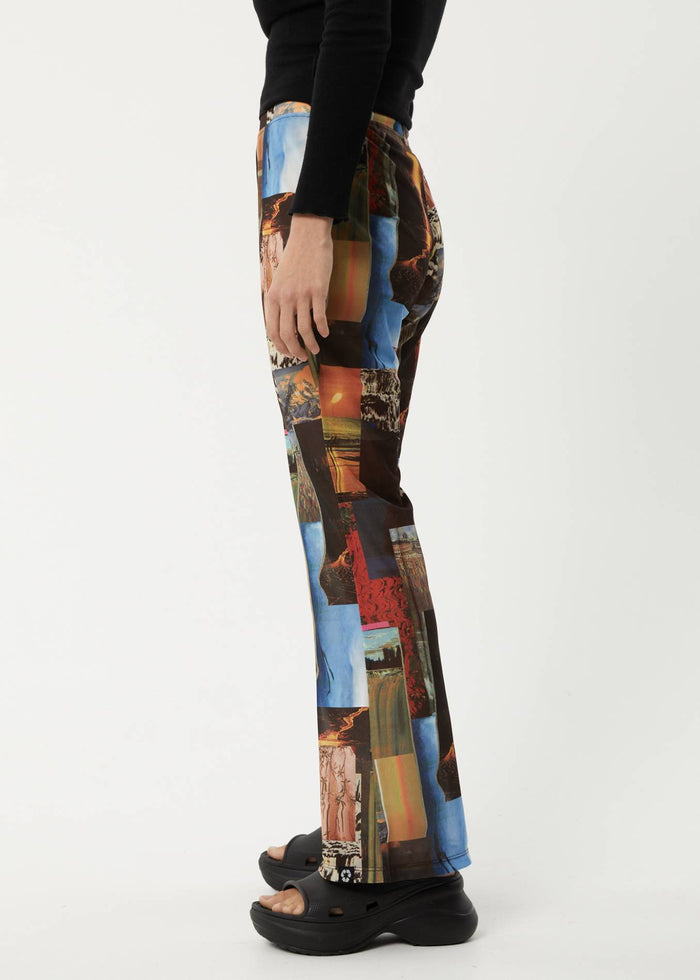 Afends Womens Boulevard - Recycled Sheer Flared Pants - Multi - Sustainable Clothing - Streetwear