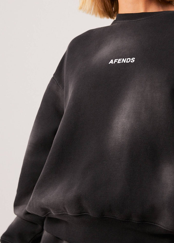 Afends Womens Boundless - Recycled Crew Neck Jumper - Black - Sustainable Clothing - Streetwear