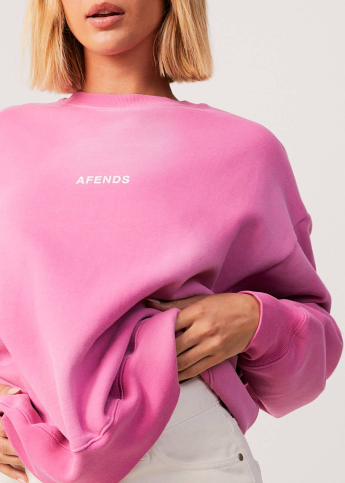 Afends Womens Boundless - Recycled Crew Neck Jumper - Bubblegum - Sustainable Clothing - Streetwear