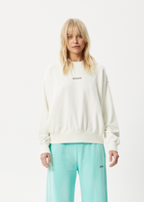 Afends Womens Boundless - Recycled Crew Neck Jumper - Off White - Afends womens boundless   recycled crew neck jumper   off white   sustainable clothing   streetwear
