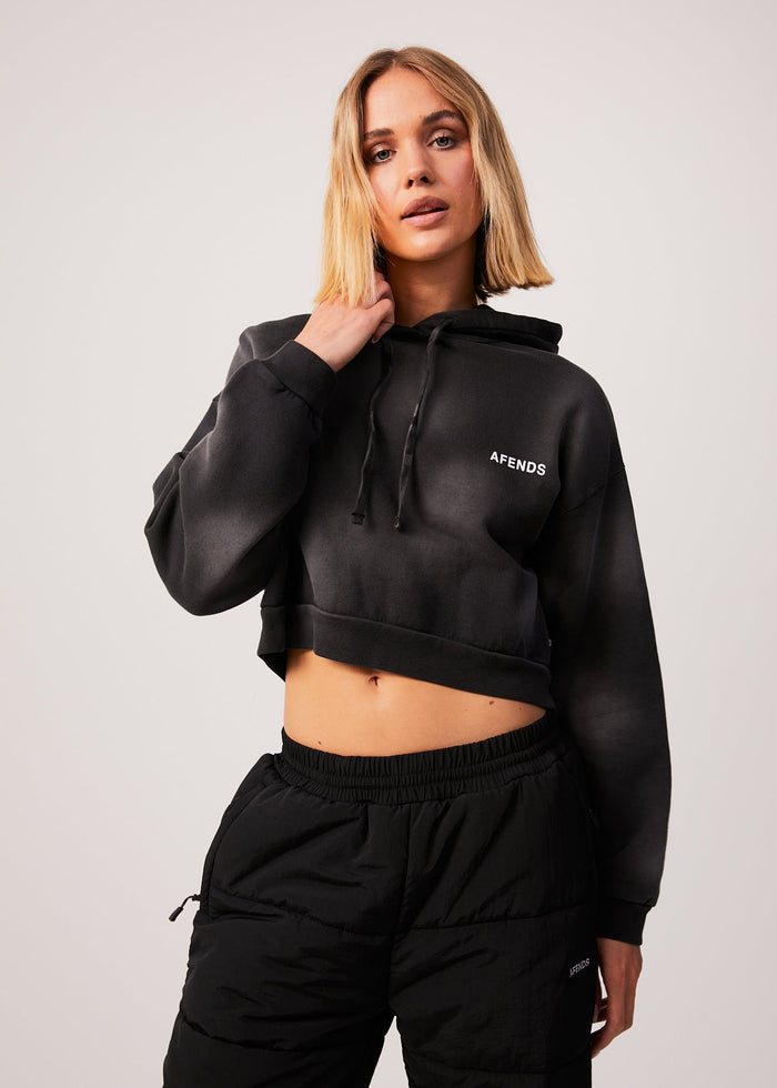Afends Womens Boundless - Recycled Cropped Hoodie - Black - Sustainable Clothing - Streetwear