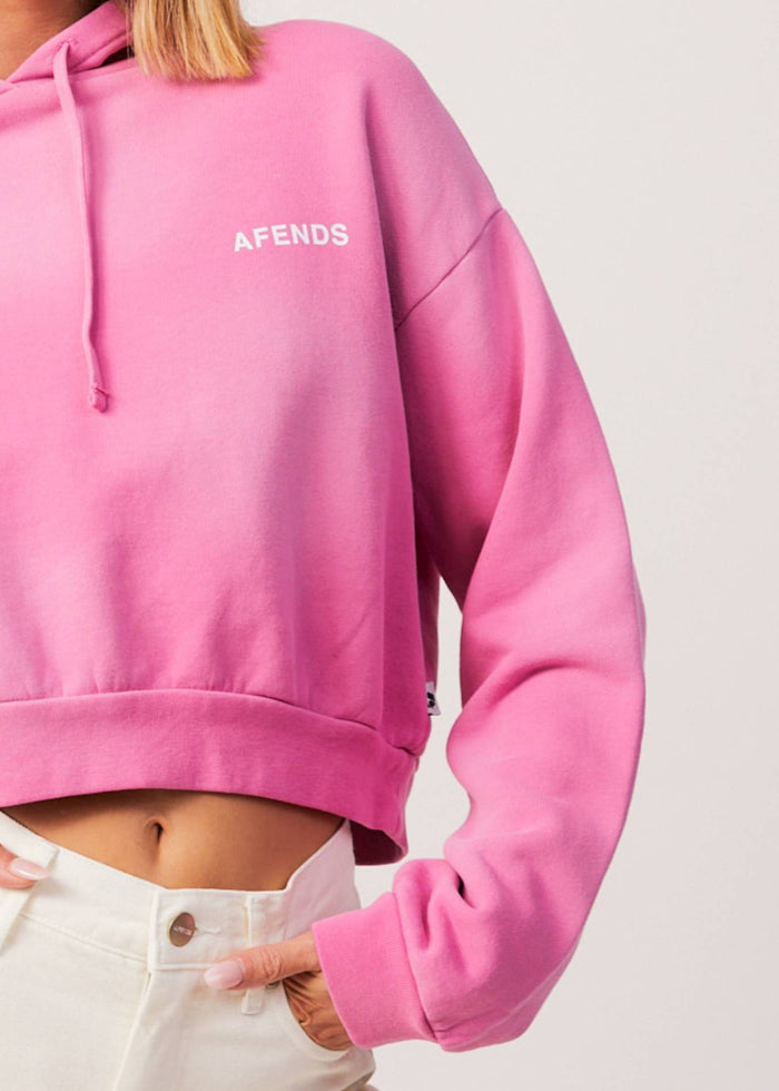 Afends Womens Boundless - Recycled Cropped Hoodie - Bubblegum - Sustainable Clothing - Streetwear