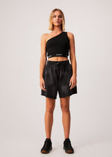 Afends Womens Boundless - Recycled Oversized Shorts - Black - Afends womens boundless   recycled oversized shorts   black   sustainable clothing   streetwear