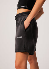 Afends Womens Boundless - Recycled Oversized Shorts - Black - Afends womens boundless   recycled oversized shorts   black   sustainable clothing   streetwear