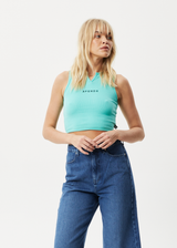 Afends Womens Boundless - Recycled Ribbed Singlet - Jade - Afends womens boundless   recycled ribbed singlet   jade   sustainable clothing   streetwear