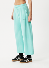 Afends Womens Boundless - Recycled Wide Leg Trackpants - Worn Jade - Afends womens boundless   recycled wide leg trackpants   worn jade   sustainable clothing   streetwear