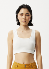 Afends Womens Chia - Hemp Ribbed Cropped Singlet - Off White - Afends womens chia   hemp ribbed cropped singlet   off white   sustainable clothing   streetwear