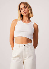 Afends Womens Chloe - Hemp Ribbed Crop Tank - Off White - Afends womens chloe   hemp ribbed crop tank   off white   sustainable clothing   streetwear