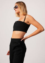Afends Womens Cola - Recycled Panelled Crop Top - Black - Afends womens cola   recycled panelled crop top   black   sustainable clothing   streetwear
