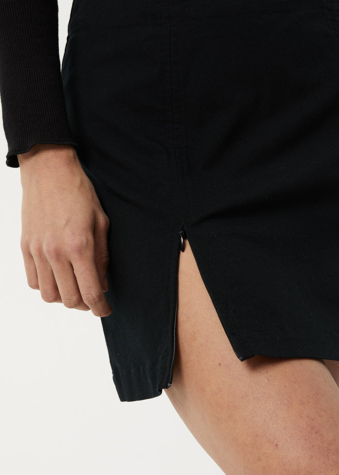 Afends Womens Cola - Recycled Panelled Mini Skirt - Black - Sustainable Clothing - Streetwear