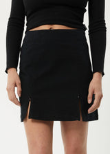 Afends Womens Cola - Recycled Panelled Mini Skirt - Black - Afends womens cola   recycled panelled mini skirt   black   sustainable clothing   streetwear