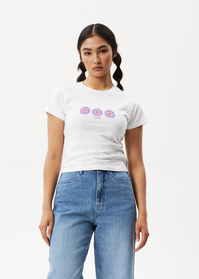 Afends Womens Daisy - Baby T-Shirt - White - Sustainable Clothing - Streetwear