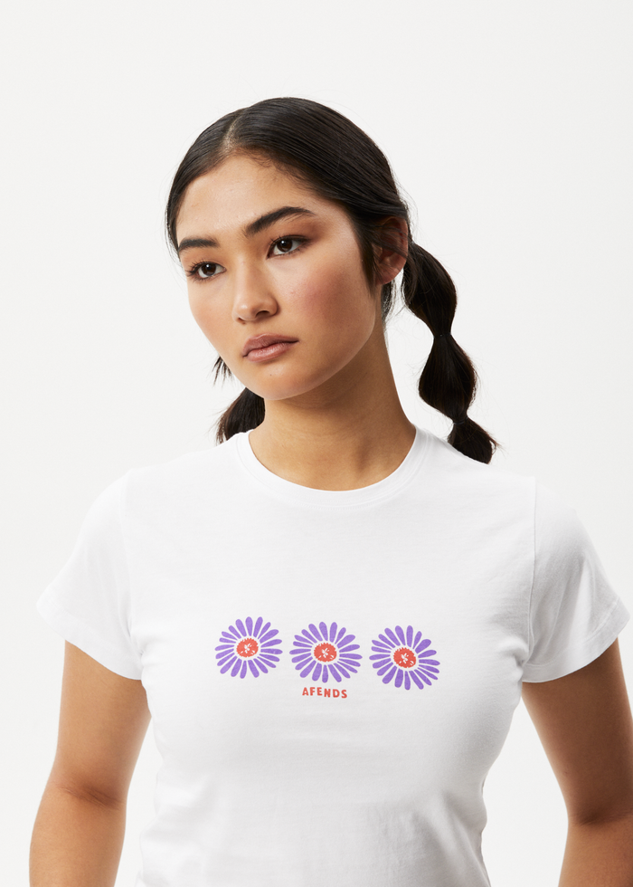 Afends Womens Daisy - Baby T-Shirt - White - Sustainable Clothing - Streetwear