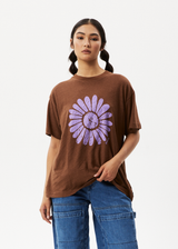Afends Womens Daisy Slay - Oversized Graphic T-Shirt - Toffee - Afends womens daisy slay   oversized graphic t shirt   toffee   sustainable clothing   streetwear