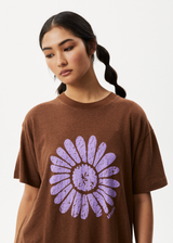 Afends Womens Daisy Slay - Oversized Graphic T-Shirt - Toffee - Afends womens daisy slay   oversized graphic t shirt   toffee   sustainable clothing   streetwear