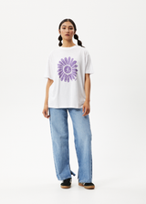 Afends Womens Daisy Slay - Oversized Graphic T-Shirt - White - Afends womens daisy slay   oversized graphic t shirt   white   sustainable clothing   streetwear
