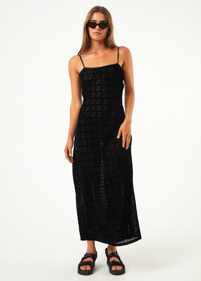 Afends Womens Echo - Recycled Sheer Maxi Dress - Black - Sustainable Clothing - Streetwear