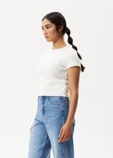 Afends Womens Faith - Hemp Ribbed T-Shirt - Off White - Afends womens faith   hemp ribbed t shirt   off white   sustainable clothing   streetwear