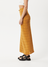 Afends Womens Femme - Knit Maxi Skirt - Mustard - Afends womens femme   knit maxi skirt   mustard   sustainable clothing   streetwear