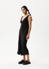 Afends Womens Gemma - Cupro Maxi Dress - Black - Afends womens gemma   cupro maxi dress   black   sustainable clothing   streetwear