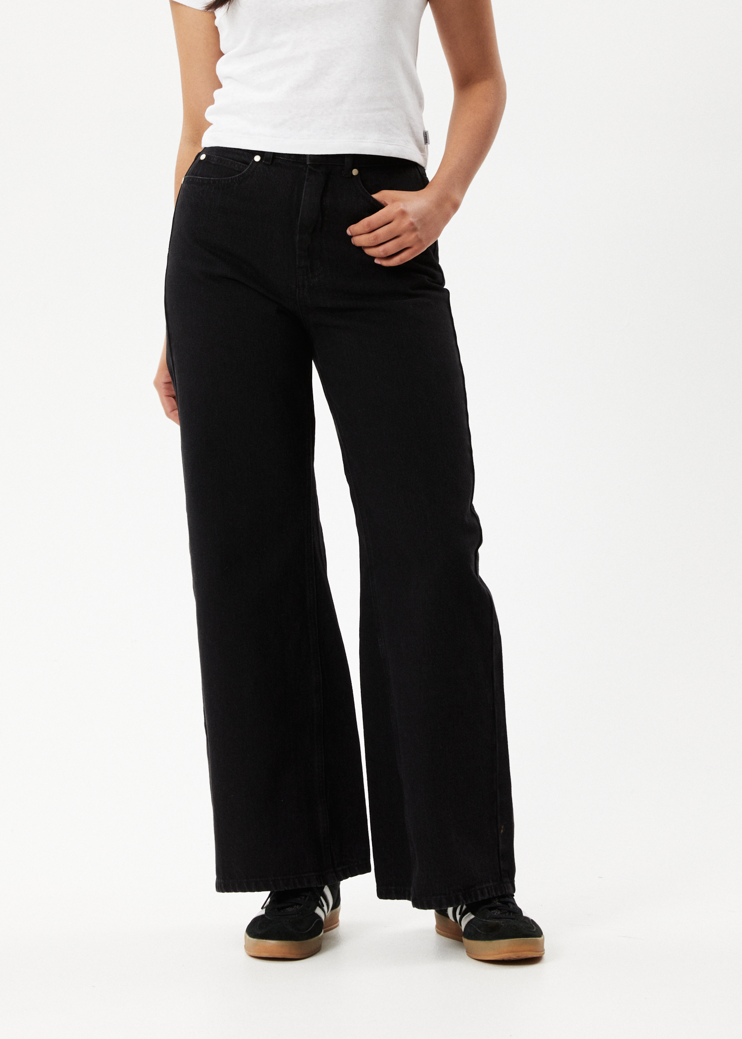 Express High Waisted Washed Black Tall Hem Wide Leg Palazzo Jeans