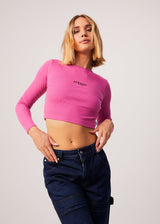 Afends Womens Harlow - Recycled Ribbed Long Sleeve Top - Bubblegum - Afends womens harlow   recycled ribbed long sleeve top   bubblegum   sustainable clothing   streetwear