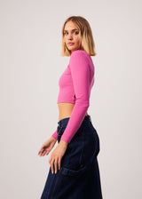 Afends Womens Harlow - Recycled Ribbed Long Sleeve Top - Bubblegum - Afends womens harlow   recycled ribbed long sleeve top   bubblegum   sustainable clothing   streetwear