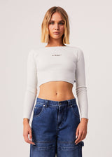 Afends Womens Harlow - Recycled Ribbed Long Sleeve Top - Off White - Afends womens harlow   recycled ribbed long sleeve top   off white   sustainable clothing   streetwear