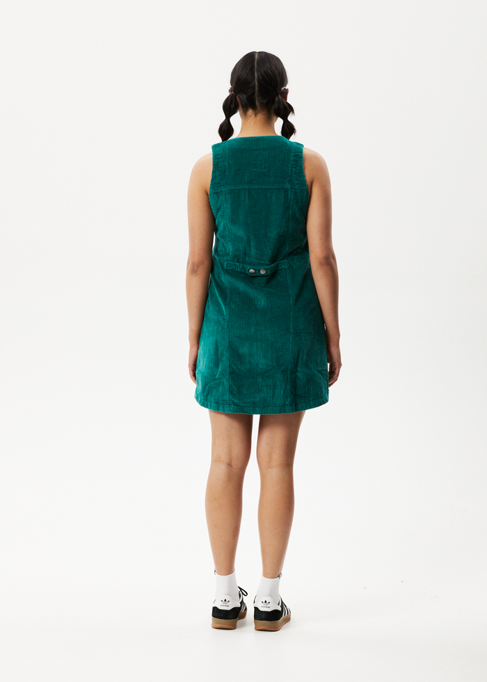 Afends Womens Kaia - Corduroy Mini Dress - Emerald - Sustainable Clothing - Streetwear