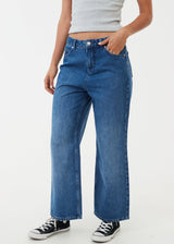 Afends Womens Kendall - Hemp Denim Low Rise Jeans - Authentic Blue - Afends womens kendall   hemp denim low rise jeans   authentic blue   sustainable clothing   streetwear