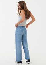 Afends Womens Kendall - Hemp Denim Low Rise Jeans - Worn Blue - Afends womens kendall   hemp denim low rise jeans   worn blue   sustainable clothing   streetwear