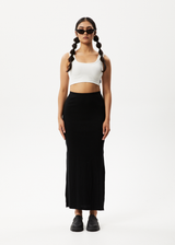 Afends Womens Lilah - Pointelle Maxi Skirt - Black - Afends womens lilah   pointelle maxi skirt   black   sustainable clothing   streetwear