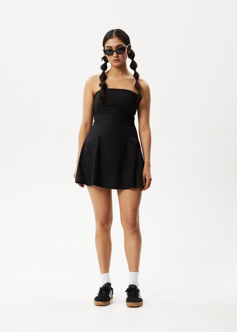 Afends Womens Lilo - Strapless Mini Dress - Black