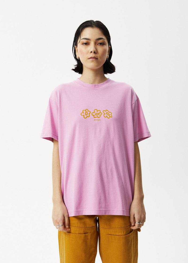 Afends Womens Lily Slay - Oversized Graphic T-Shirt - Candy